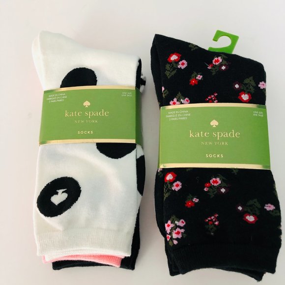KATE SPADE 6 Pair Crew Socks NWT - Picture 1 of 3